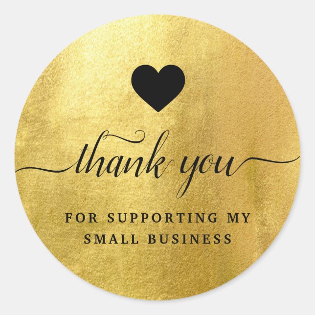 Obrigado, cola de papel dourado selando adesivo re (Frente)