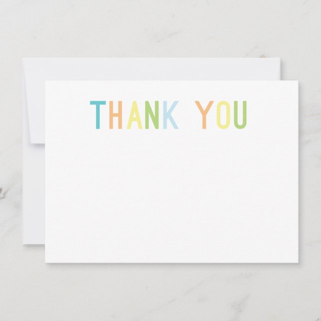 Obrigado colorido do elogio você cartões lisos (Frente)