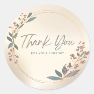 obrigado com etiqueta adesiva