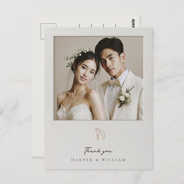 Obrigado com moldura que você fotografou cartão po (Frente/Verso)