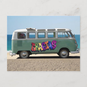 Obrigado com um Gracias Graffiti no cartão postal 