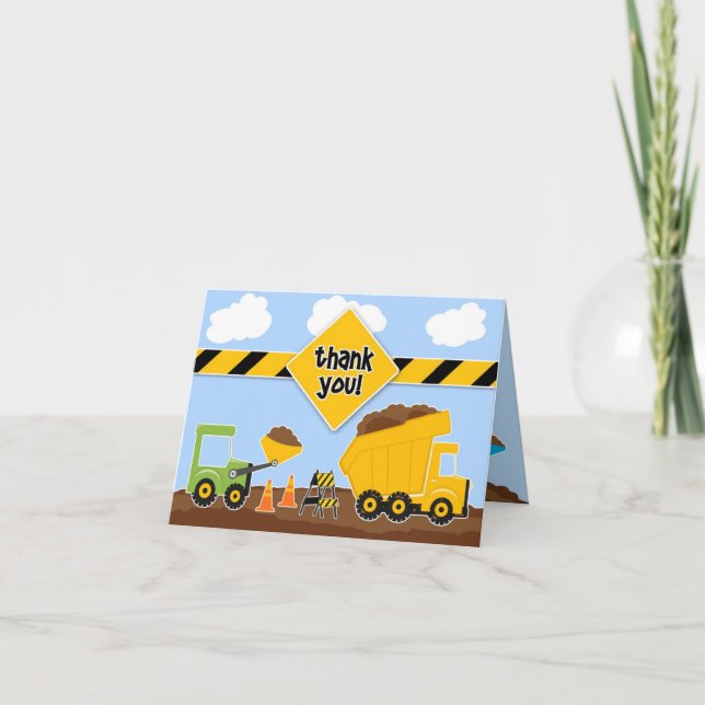 Obrigado Construindo Cartão de Caminhões (Frente)