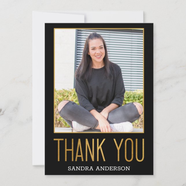 Obrigado corajoso da folha Dourado você cartão da (Frente)