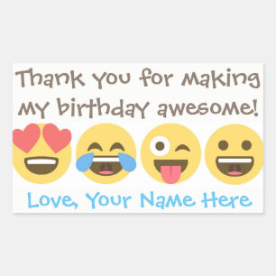 Obrigado customizável de Emoji você etiquetas -