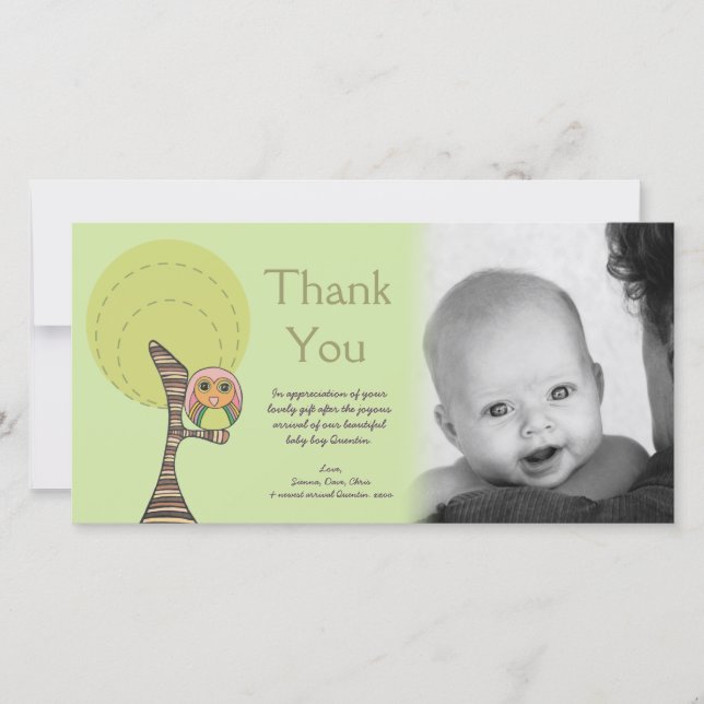 Obrigado da coruja você cartões de fotos novos do (Frente)