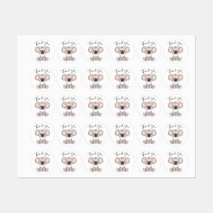 obrigado da etiqueta de aniversário koala