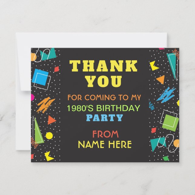 Obrigado da festa de aniversário você cartão dos (Frente)