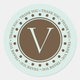 Obrigado Dando Etiquetas Monogramadas Dando Selos