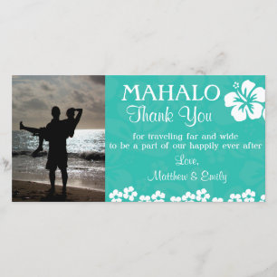 Obrigado das flores da praia você cartão com fotos