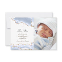 Obrigado de batismo, você pastel azul, convite de