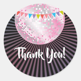 obrigado de bola de disco rosa, seus adesivos