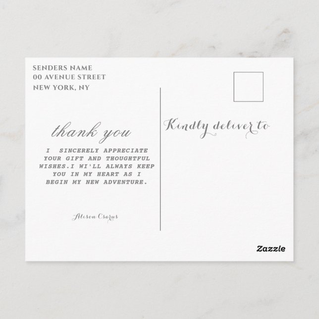 obrigado de cartão postal de graduação que você fa (Verso)