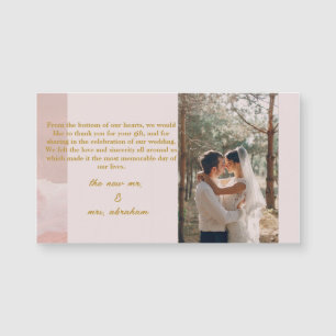 Obrigado de casamento Elegante moderno rosa e neut