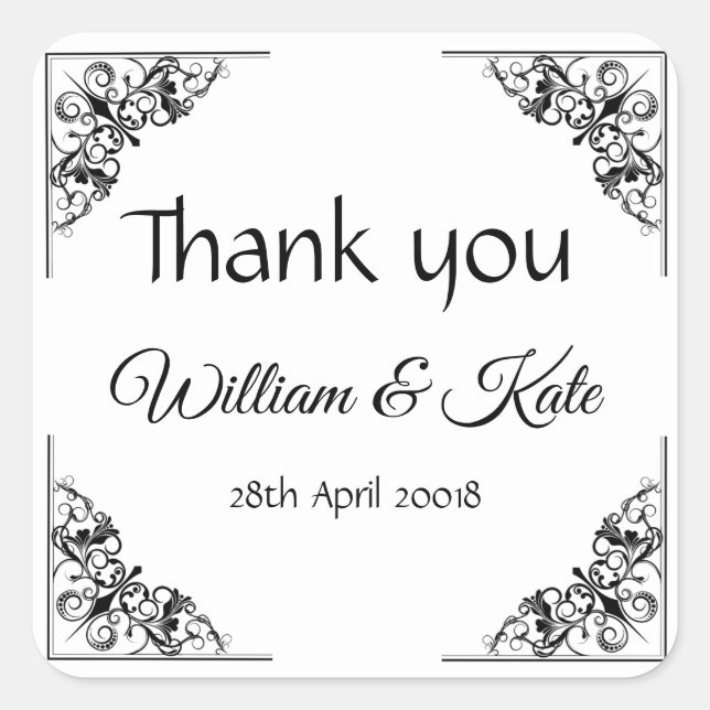 Obrigado de casamento, etiquetas adesivos (Frente)