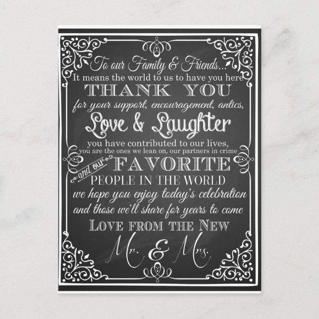 Obrigado de casamento, seu cartão postal (Frente)