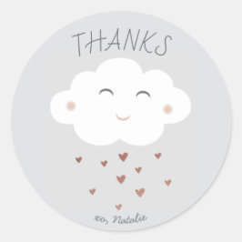 Obrigado de chá de fraldas em nuvem, seu adesivo