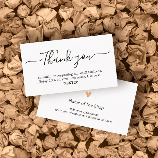 Obrigado de cupom Compro branco-preto mínimo Elega (Criador carregado)