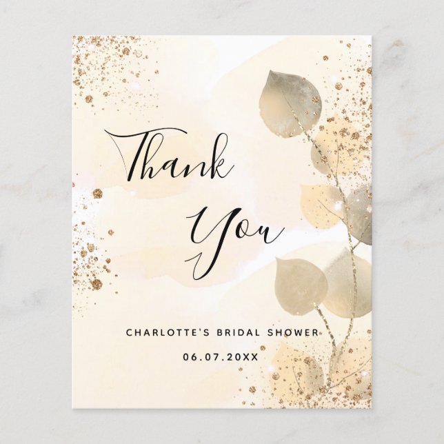 Obrigado de eucalipto do ouro de orçamento (Frente)