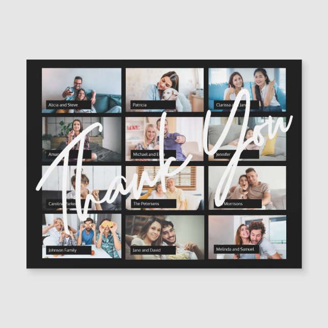 Obrigado de fotos 12 personalizado de aniversário  (Frente)