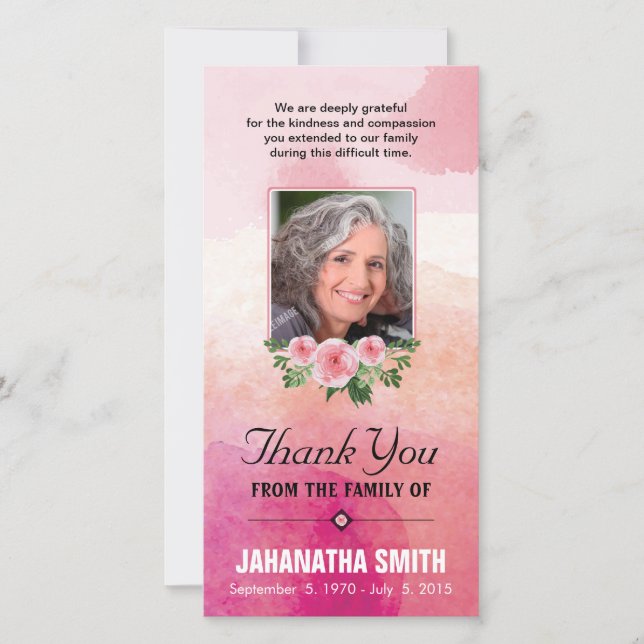 Obrigado de Funera você cartão com fotos (Frente)