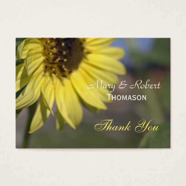 Obrigado de girassol de verão, seu favor de casame (Frente)