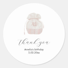 Obrigado de Hanbok Coreano rosa, seu adesivo