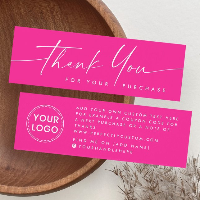 obrigado de logotipo de script manuscrito a quente (Hot pink handwritten script logo thank you insert)