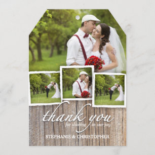 Obrigado de madeira rústico do país você cartão