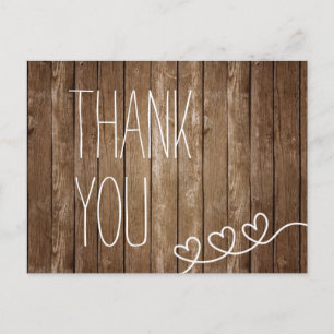 Obrigado de madeira rústico você cartão