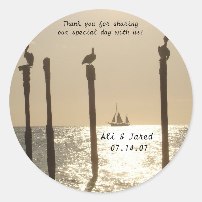 Obrigado de mala de casamento, seu adesivo (Frente)