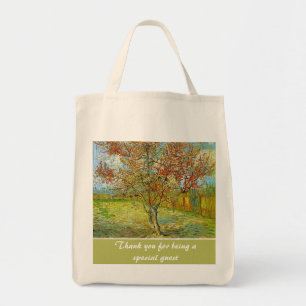 Obrigado de pessegueiro floral rosa vítreo bolsas