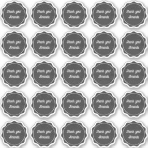 Obrigado de quadro de aviso com etiquetas de nome