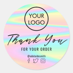 obrigado de textura pastel seu adesivo redondo clá
