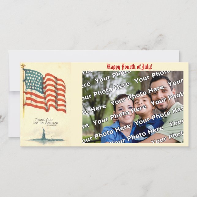 Obrigado Deus, sou um Cartão com fotos americano (Frente)