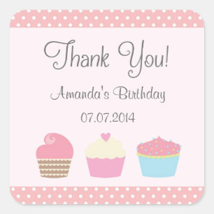 Obrigado do aniversário do cupcake você etiqueta