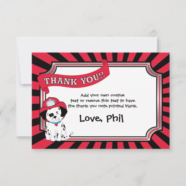 Obrigado do bombeiro você cartões (Frente)