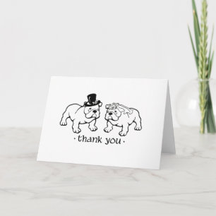 Obrigado do casamento do buldogue você notas
