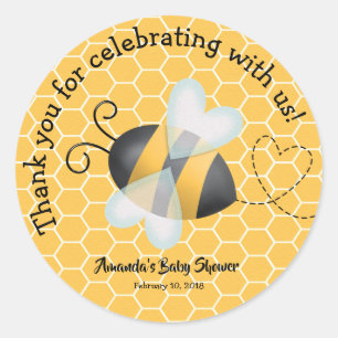 Obrigado do chá de fraldas da abelha você etiqueta