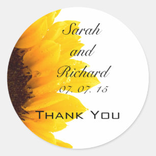 Obrigado do girassol você etiquetas do favor do