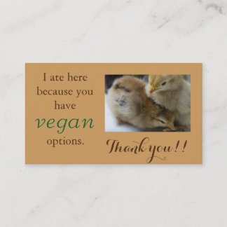 Obrigado do Outreach do Vegan você cartões
