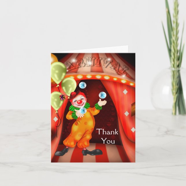 Obrigado do palhaço de circo você cartões (Frente)
