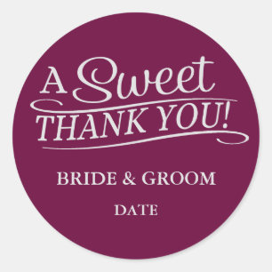 Obrigado doce da ETIQUETA do FAVOR do CASAMENTO
