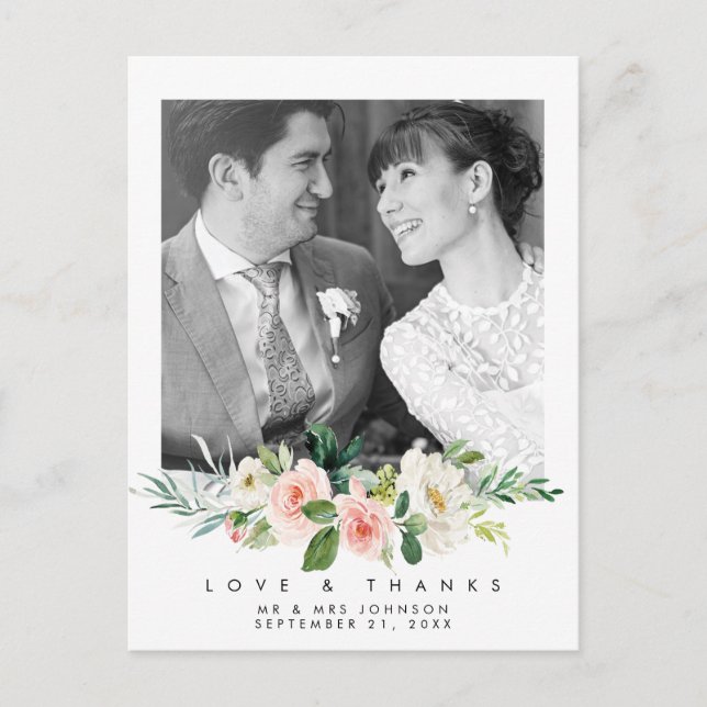 obrigado e amor de casamento foto do cartão postal (Frente)