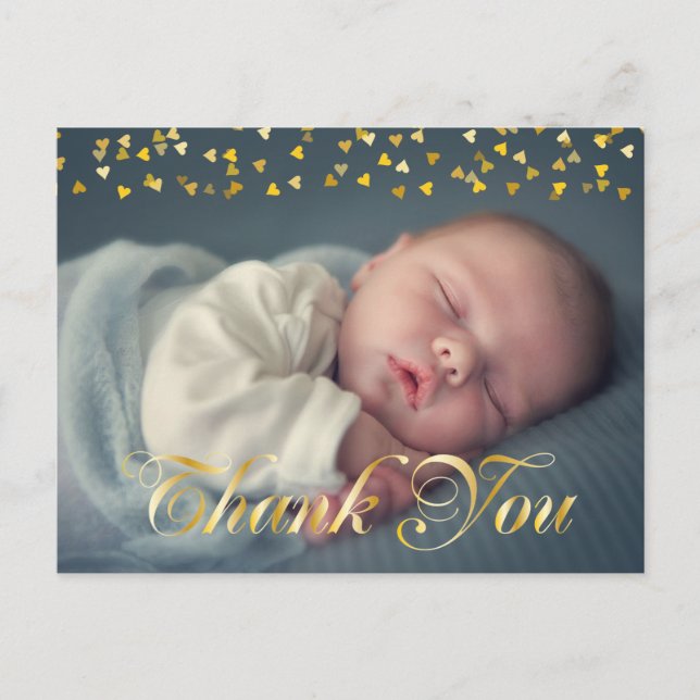 Obrigado e Anúncio de Nascimento do Bebê (Frente)