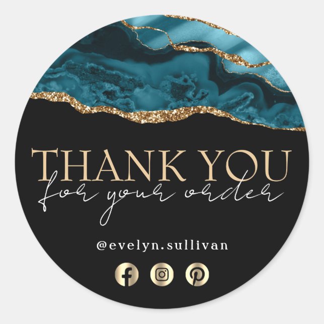 Obrigado elegante de veado, seu adesivo (Frente)