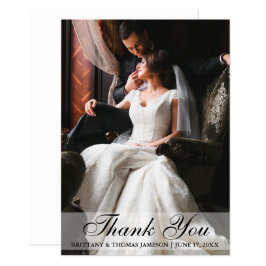 Obrigado elegante do casamento você cartão com