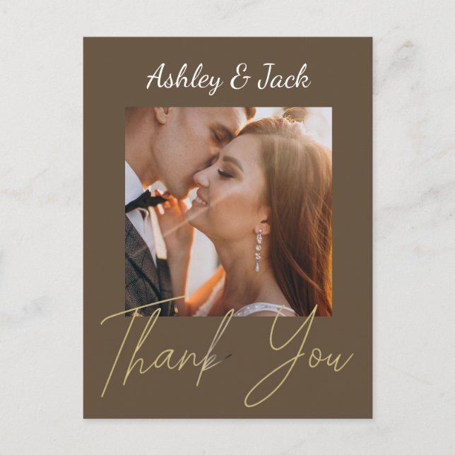 Obrigado Elegante Foto Chic Cartão Postal (Frente)