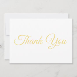 Obrigado, elegante guião - cartão branco dourado c