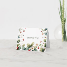 Obrigado Elegante Morango Obrigado Cartões