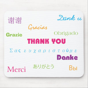 Obrigado em muitos idiomas Mousepad